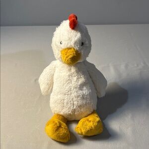 Jellycat Bashful Chicken Plush Toy - White, Yellow and Red